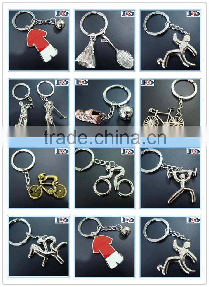 3D sports badminton and shuttlecock racket keychain sets for sportsmen