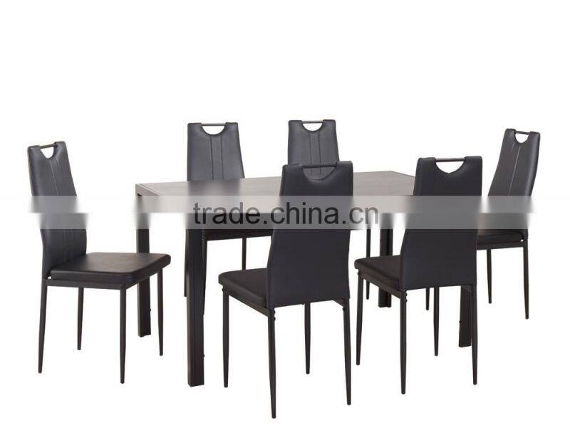 MDF top black modern style dining table sets