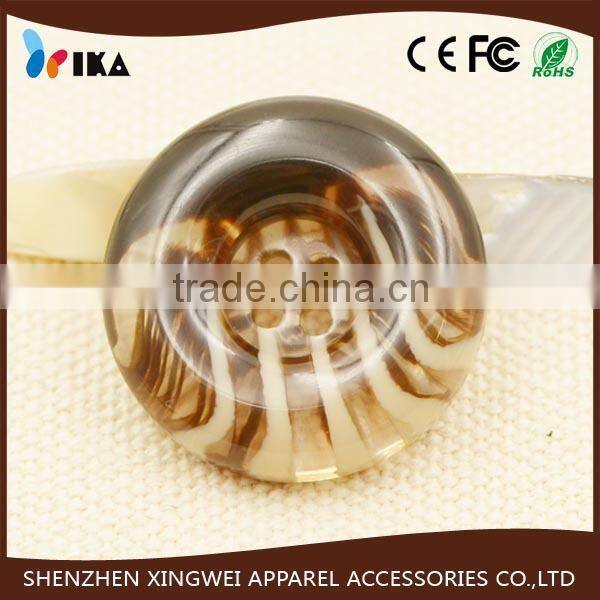 big transparent resin hole fancy button for coat