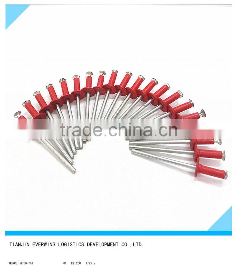 High quality Red color Open type Countersunk head Waterproof Aluminium Blind rivet