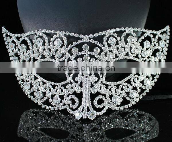 rhinestone elegant clear animal masquerade mask wholesale for party decoration