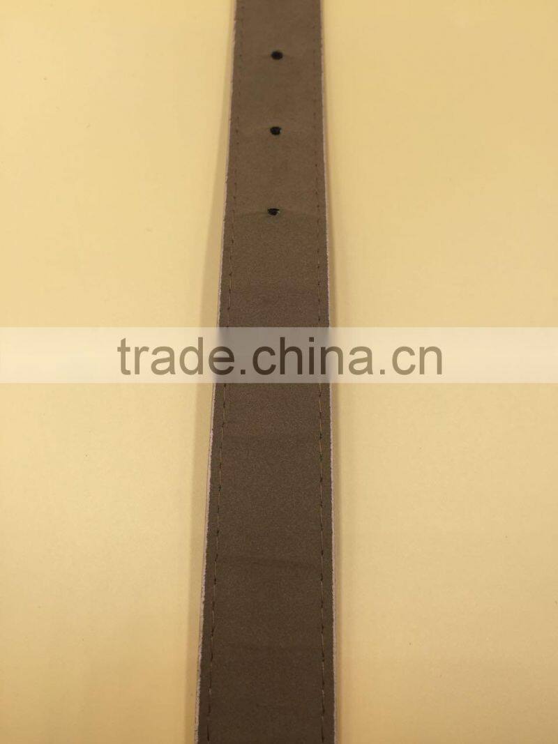 Covered button buckle belt with stitching