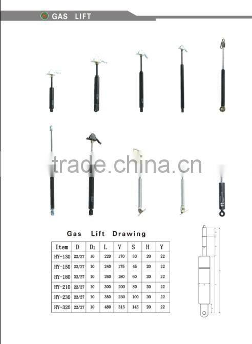 Aksesoris Chair Gas Elevador Gas Lift Gas Spring Gas Strut Powder Coating Black Stroke Length 160mm