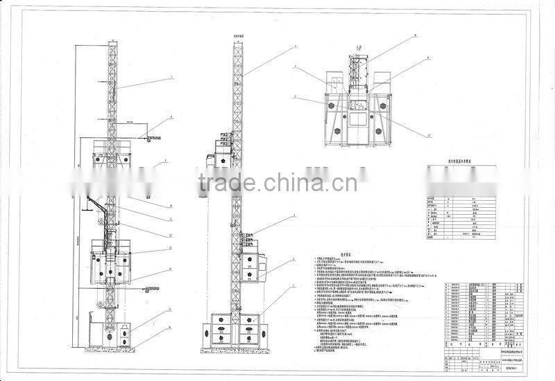 SC100/100 Construction Elevator for Material and Workers