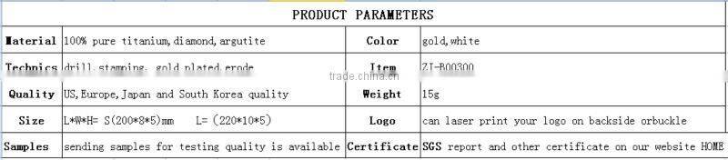 gold and white pure titanium diamond lovers popular bracelet