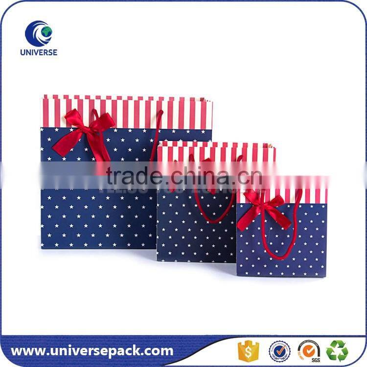 Popular Customized printed paper bag with bowknot