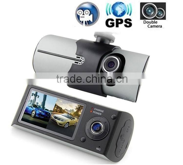 2.7 Inch HD 1080P Dash GPS tracking logger HD DVR Car 140 degree front super-pG-sensor Night Vision Dual 2 Lens dual recording