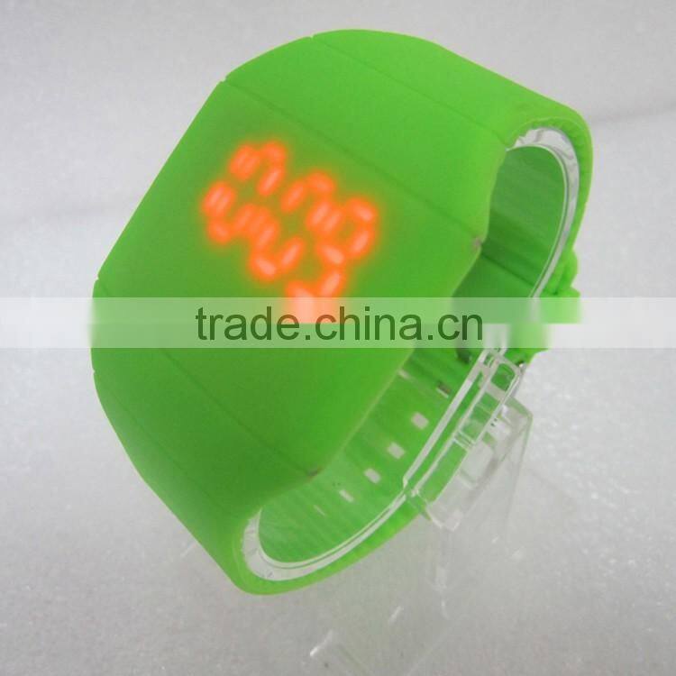 2016 Unisex soft silicone touch screen led watch colors silicone rubber band watch