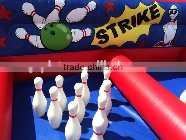 Inflatable bowling alley skittles game / customized inflatable bowling game for sale