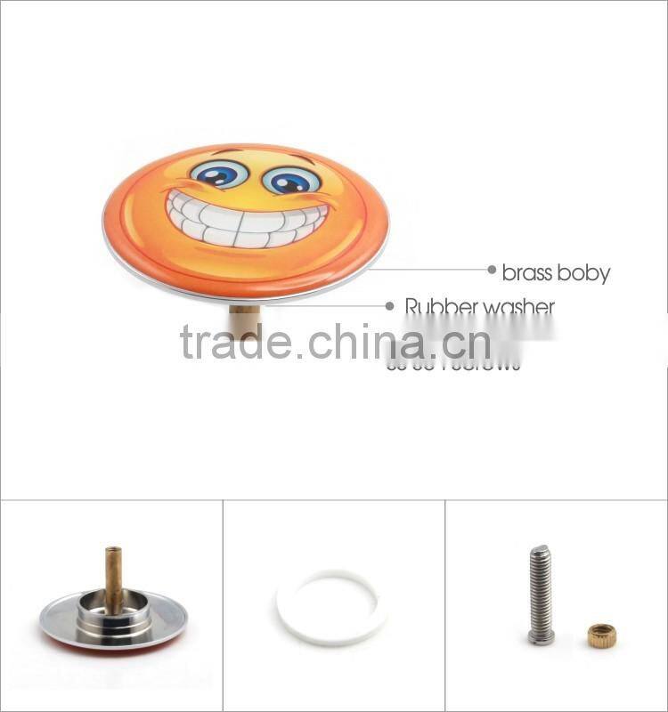 72mm Brass Bathtub Drain Plug ,Smiley Bath Plug