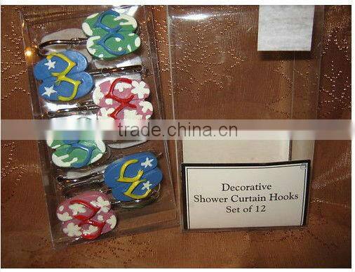 12PCS SHOWER CURTAIN RESIN HOOKS IN A PVC BOX