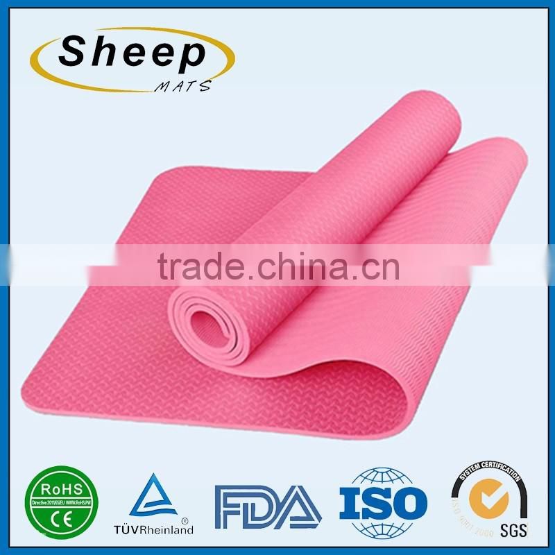 2016 Wholesale custom color eco friendly fitness TPE yoga mat