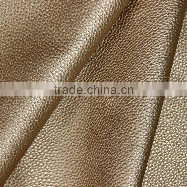 Metallic Pu synthetic leather for sofa leather and furniture leather usage