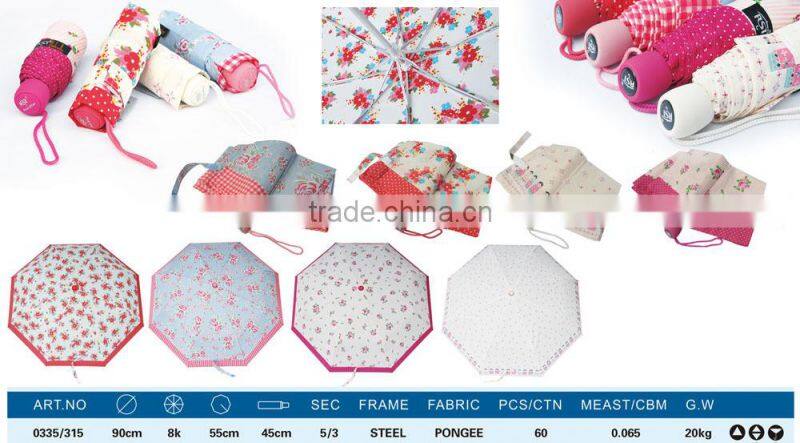 cheap promotional umbrella with logo wholesale china Small portable tiny umbrella UV 3 Folding Rain Umbrella pocket size