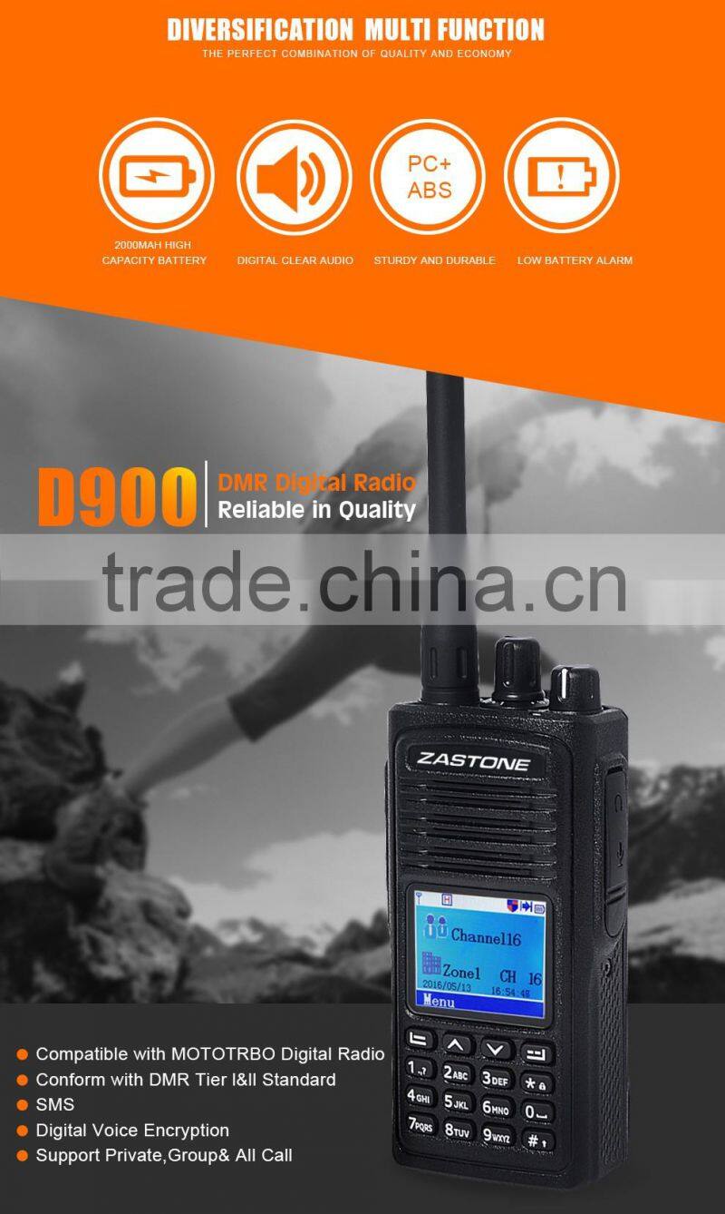 Hot sell talkie walkie ZASTONE D900 DMR digital walky talky long distance compatible with MOTOTRBO
