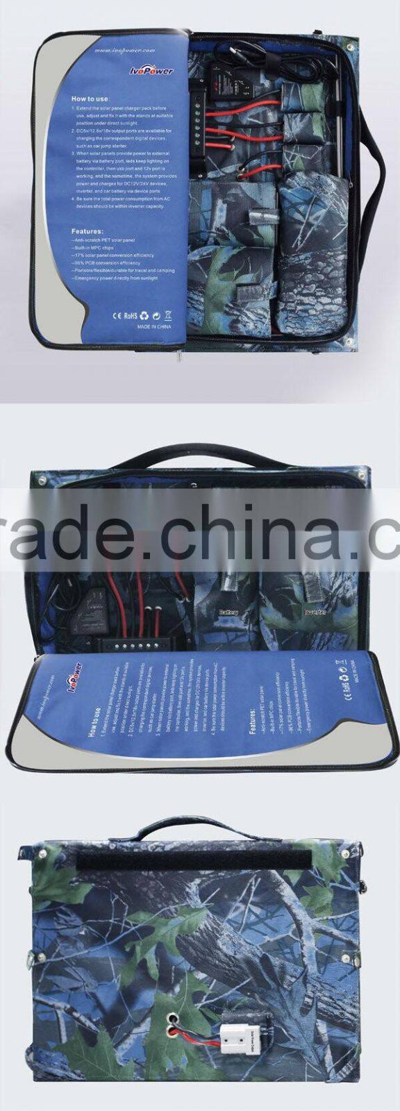 Great Varieties 60W Portable Solar Panel Charger For Laptop And Car