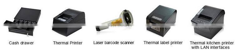 Silver color 15inch Supermarket All in One Touch Screen POS System with Aluminum alloy casing