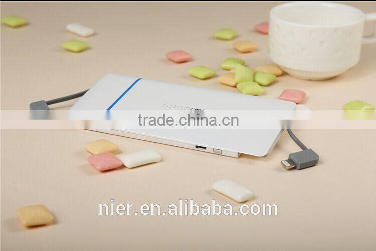 portable 5000mAh Premium gift slim power bank charger for iPhone 6 & smartphone