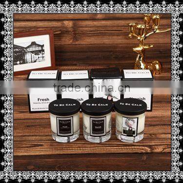 Luxury Natural Soy Candle in high end glass jar with cardboard box