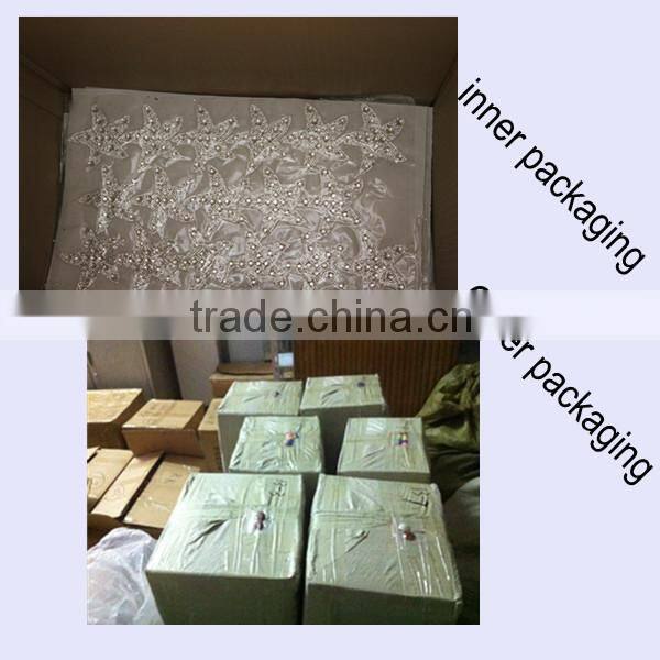 2014 crystal rhinestone neckline motif for wedding dresses