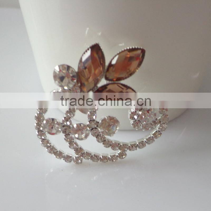 Resin&Crystal Flower Rhinestone Button for Wedding Decoration