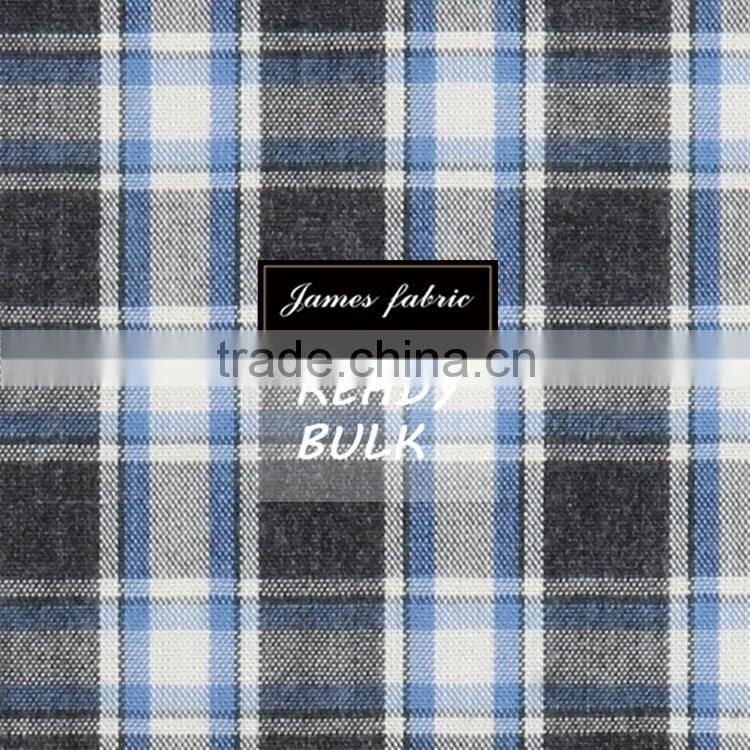 100%Cotton Heather Carbon Peached Check Shirting Fabric
