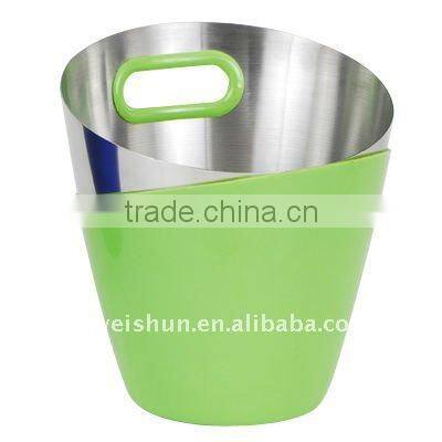colorful round stainless steel ice bucket