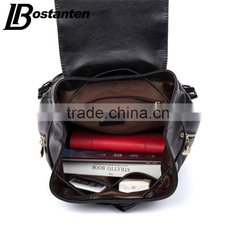 wholesale genuine leather drawstring backpack school bag for college girl