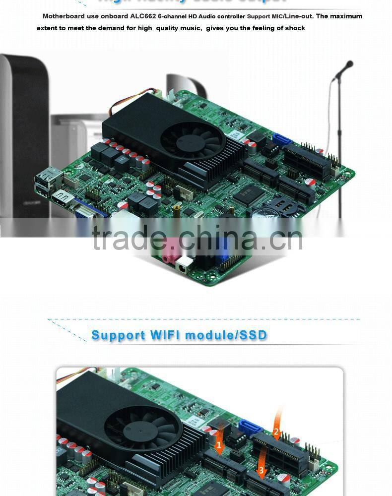 RJ45 Celeron thin x86 motherboard offices embedded system mainboard with 2*RTL8111E