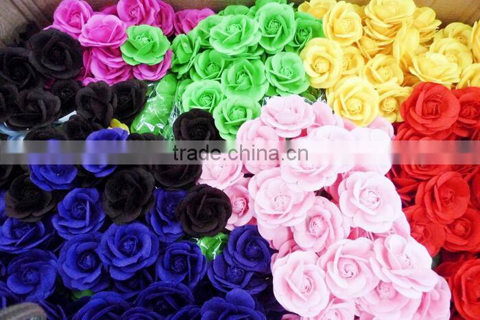 2.5" flower trim Denim cotton chiffon fabric children hair accessories