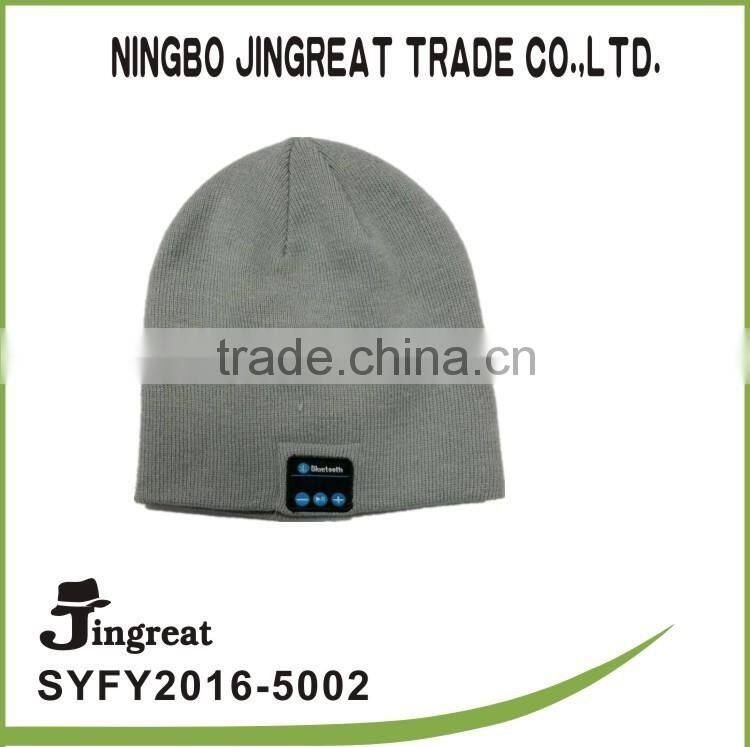 Wholesale Lastest and Fashion Fabric knitted winter warm beanie hat blue tooth headset