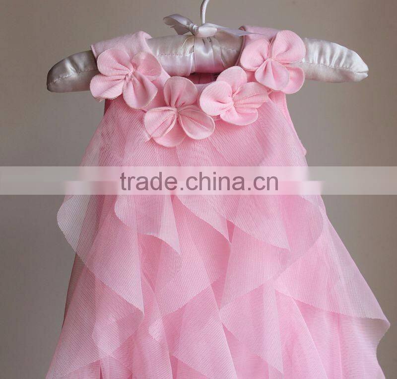 wholesale blue baby romper soft chiffon baby romper dress with flower new born baby clothes