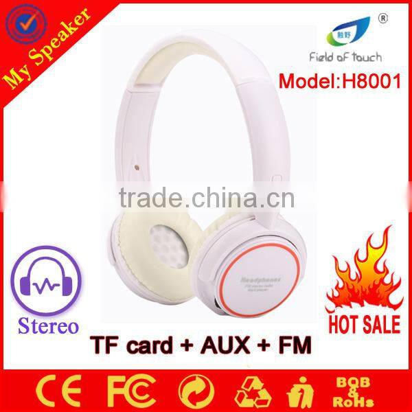 2014 new product headphone without wire with Fm radio