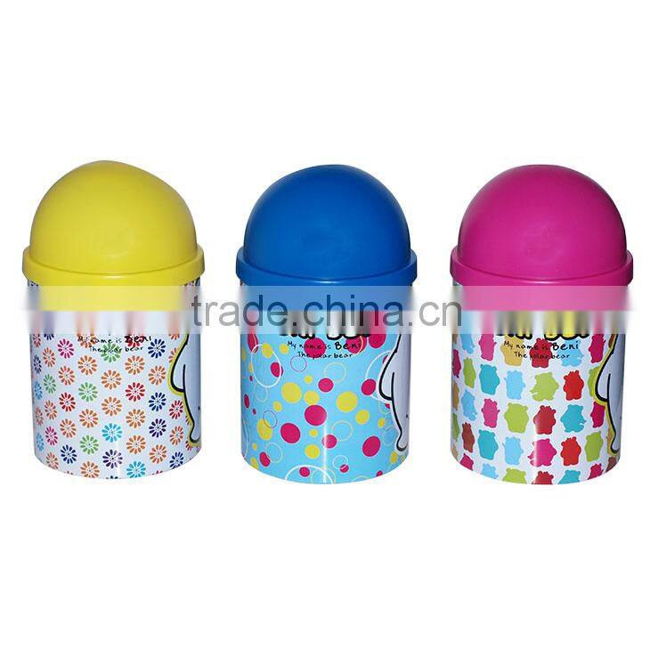 Tin household cartoon cute mini trash can