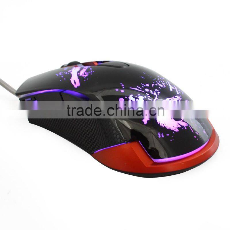Optical USB Wired Gaming Mouse 7 Button USB LED Light Plug Play