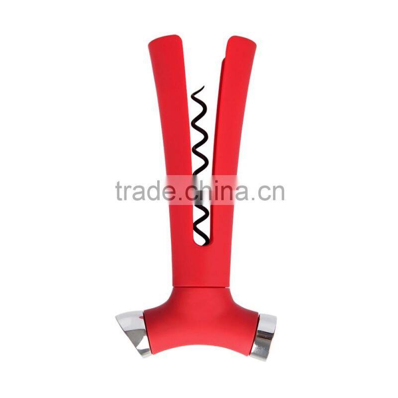 4 in 1 Wine Opener-Screwpull Corkscrew with Pour Spout, Bottle Stopper, Wine Foil Cutter