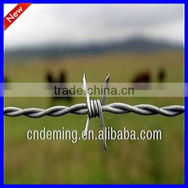 zinc coated wire fence with barbs