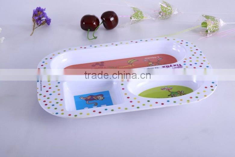 Simply Style 4 Compartments Snack Tray/melamine Dinner Plate for children, melamine dinner plates for dinning room