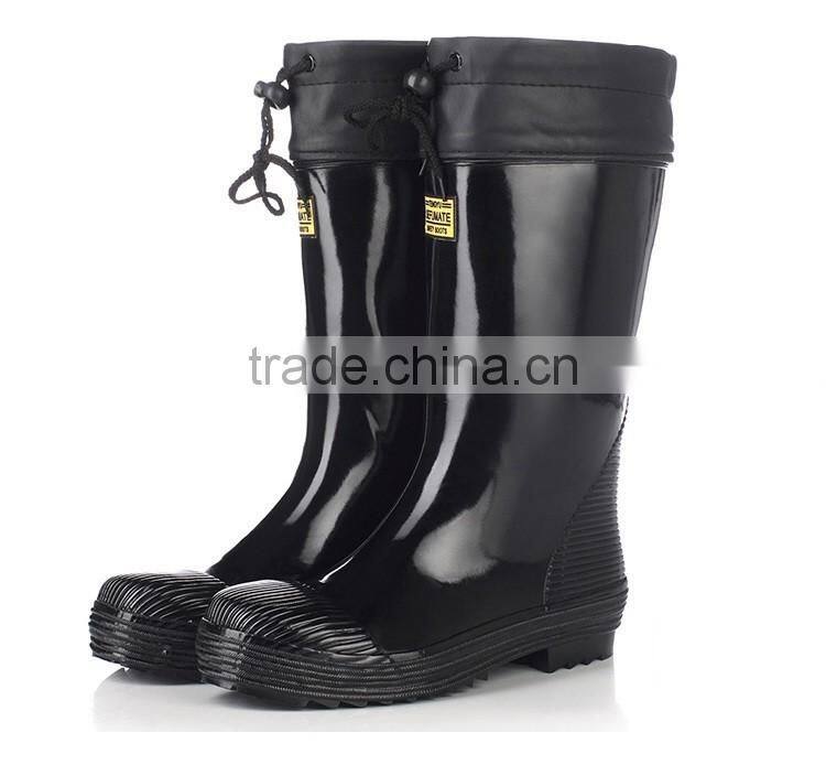 natural rubber men safety working boots equipped with steel toe cap and steel midsole