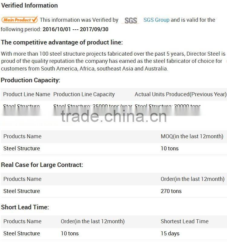 Light Metal Building Steel Prefabricated Warehouse