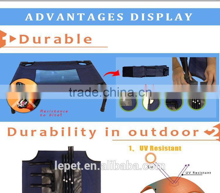 Solid Large Dog Raised Elevated Dog Camping Bed PVC Mesh Outdoor