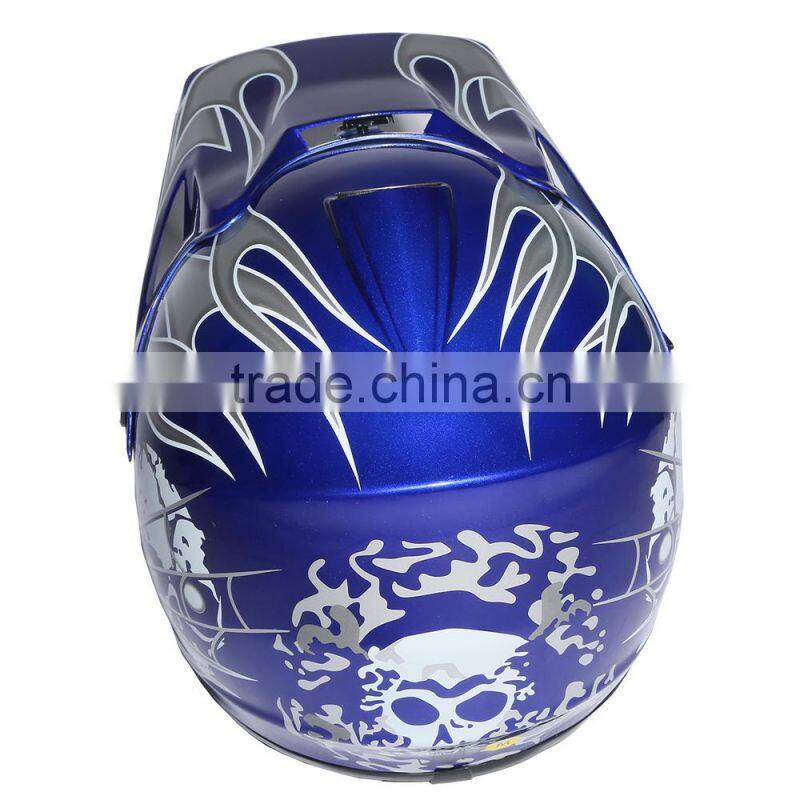 Youth Blue Skull for Dirt Bike for ATV Motocross Quads Helemt Goggles+Gloves S M L