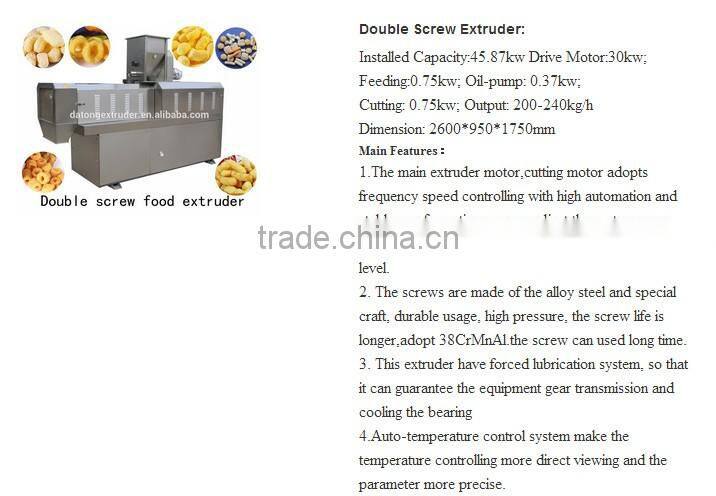 Automatic twin screw extruder food snacks machine