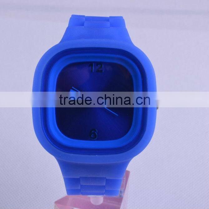Stylish square face quartz silicon jelly watch
