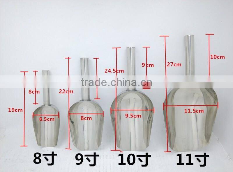 Stainless steel ice scoop with holes