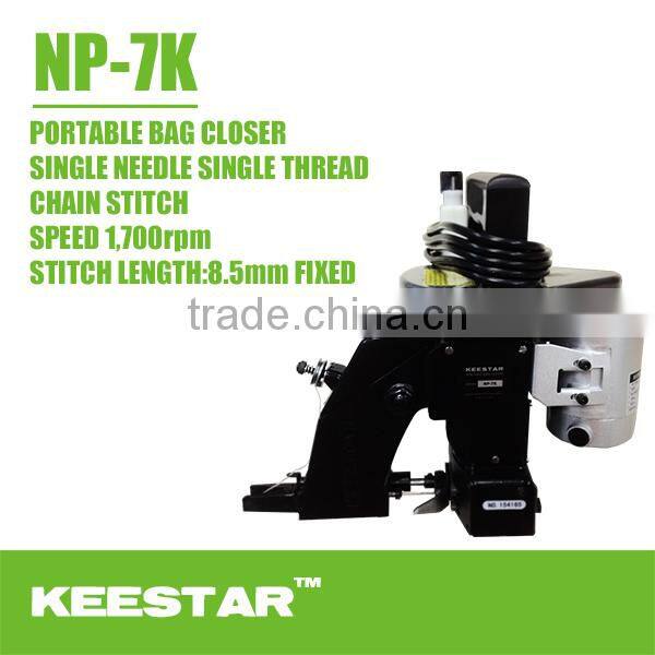 NP-7K single needle single thread chain stitch portable sewing machine
