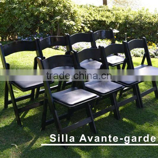 black wooden padded folding chair, used wedding folding chairs
