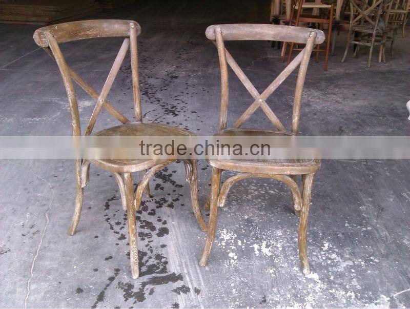 Cross back oak wood chair