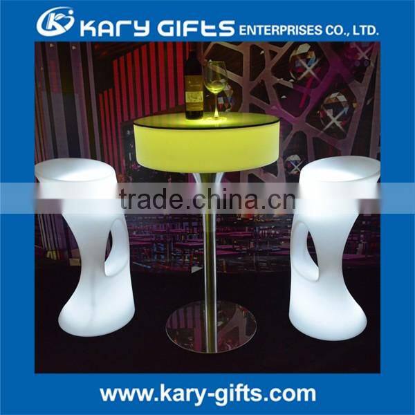 Pe plastic glow furniture outdoor led modern furniture table garden set