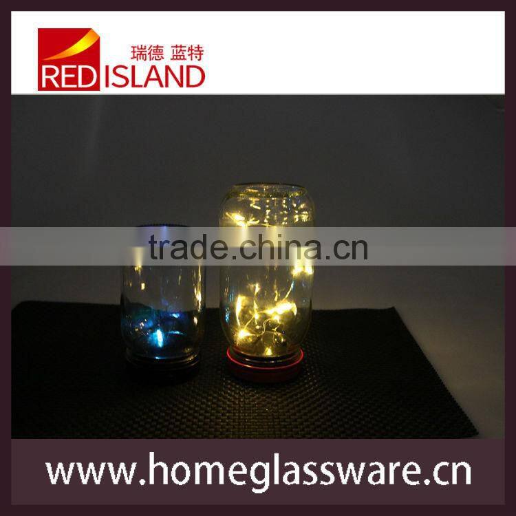 decorative solar energy flaring glass jar